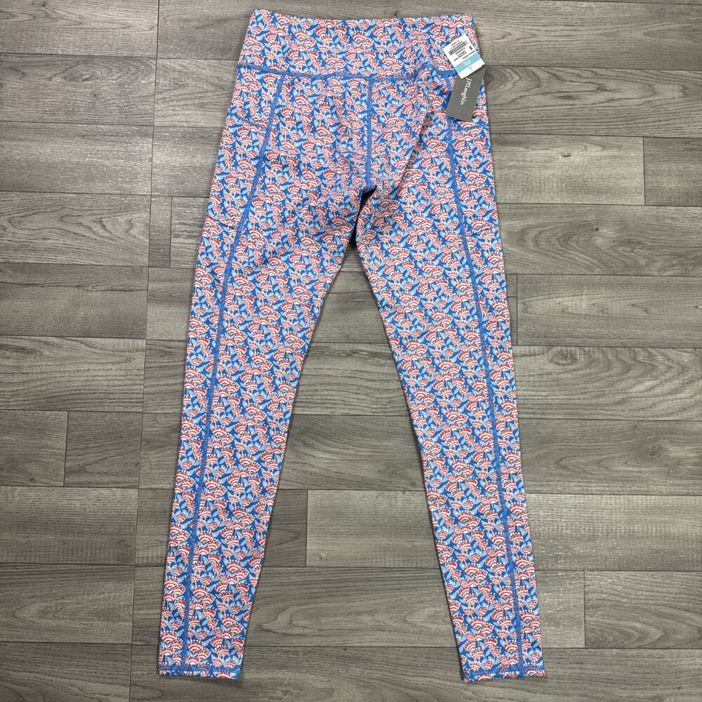 J. McLaughlin Rhonda Leggings Pants Mid Rise Blue White Red Pattern sz S - Picture 6 of 7